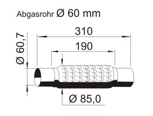 ERNST 464086 Flex Hose, exhaust system